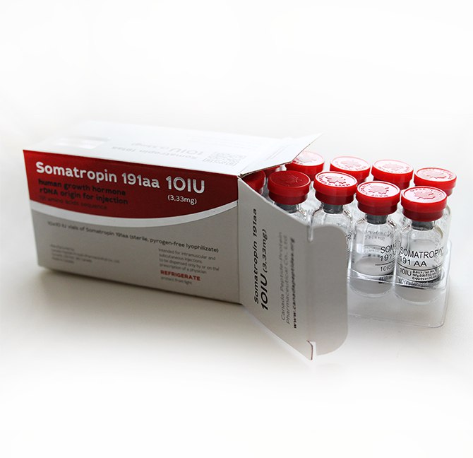 Somatropin (Гормон Роста) от Geanheal (10ЕД на флакон) — упаковка препарата